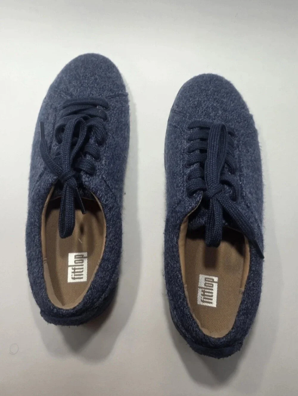 FitFlop Women’s Blue Wool Lace-Up Sneakers Size 5 | Cushioned Comfort Walking - Picture 1 of 6
